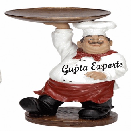 CHEF WITH PLATE STATUE 