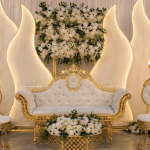 WEDDING GOLDEN ELEGANT COUPLE SOFA