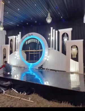 Grand wedding reception stage