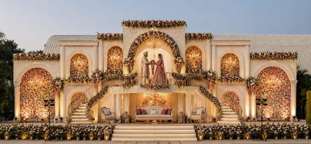 Royal look wedding stage