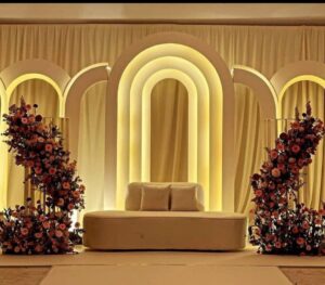 Platinum theme wedding stage