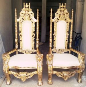 Golden Throne Couple Chairs